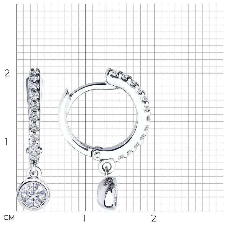 Серьги SOKOLOV 94026804 вес 2.19 г серебро, фианит купить,NaN