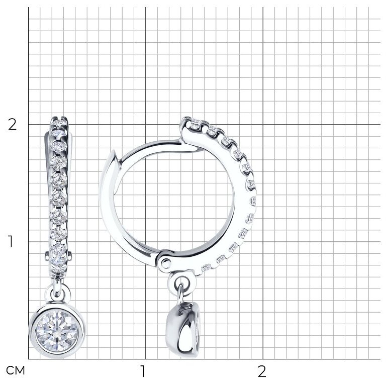 Серьги SOKOLOV 94026804 вес 2.19 г серебро, фианит купить,NaN