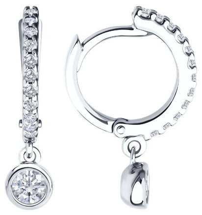 Серьги SOKOLOV 94026804 вес 2.24 г серебро, фианит купить,NaN