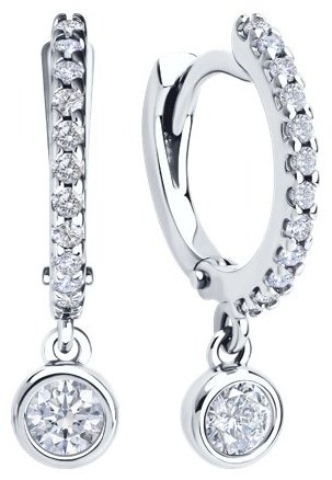 Серьги SOKOLOV 94026804 вес 2.24 г серебро, фианит купить,NaN
