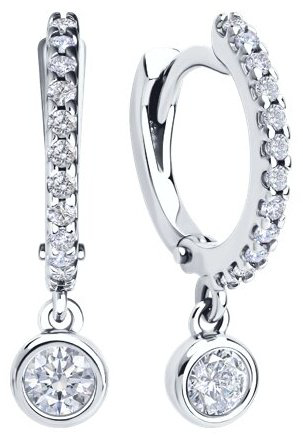 Серьги SOKOLOV 94026804 вес 2.24 г серебро, фианит купить,NaN