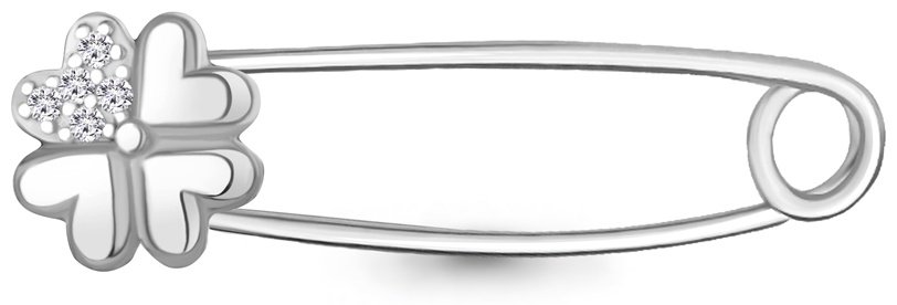 Булавка AQUAMARINE 77467А вес 0.98 г серебро, фианит купить,NaN