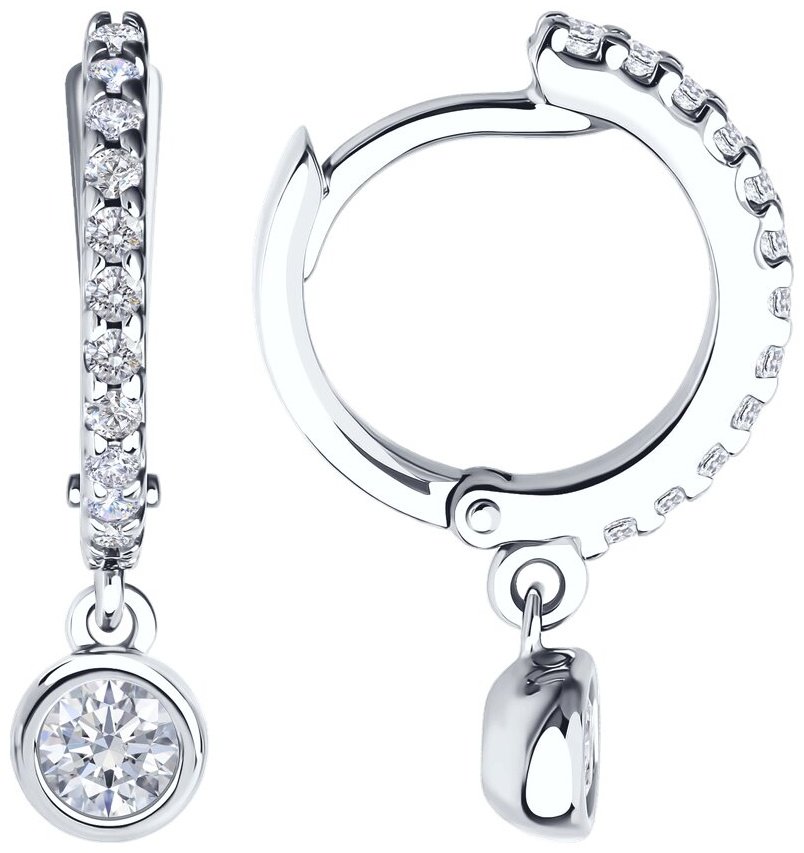 Серьги SOKOLOV 94026804 вес 2.24 г серебро, фианит купить,NaN