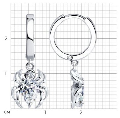 Серьги SOKOLOV 94026664 вес 3.47 г серебро, фианит купить,NaN