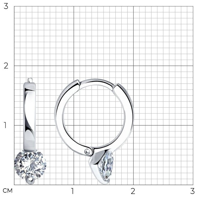 Серьги SOKOLOV 94026684 вес 2.19 г серебро, фианит купить,NaN