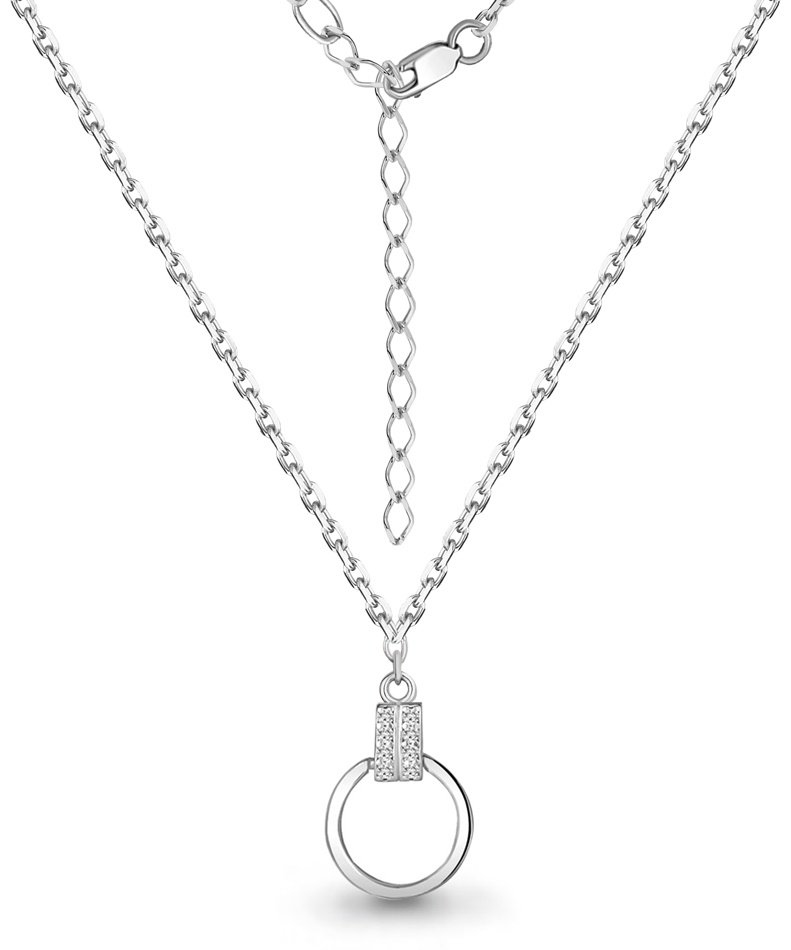 Колье AQUAMARINE 73656А_s длина 40 см вес 3.94 г серебро, фианит купить,NaN