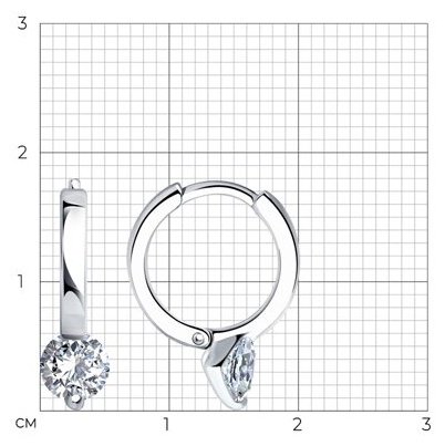 Серьги SOKOLOV 94026684 вес 2.23 г серебро, фианит купить,NaN