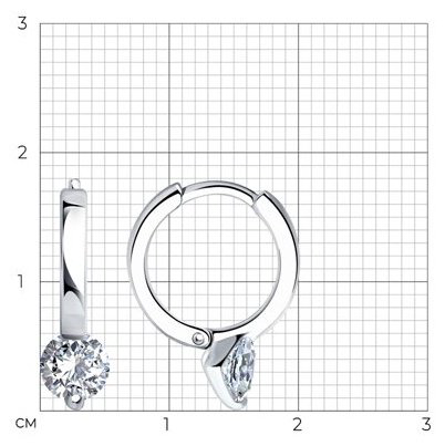 Серьги SOKOLOV 94026684 вес 2.23 г серебро, фианит купить,NaN
