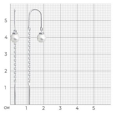 Серьги-цепочки Diamant 94-323-01495-1 вес 1.27 г серебро, жемчуг купить,NaN