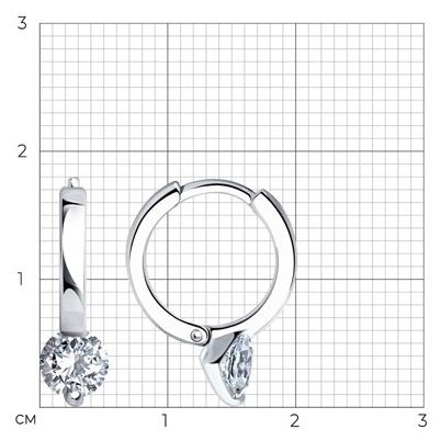 Серьги SOKOLOV 94026684_s вес 2.23 г серебро, фианит купить,NaN