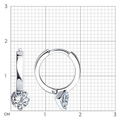Серьги SOKOLOV 94026684_s вес 2.23 г серебро, фианит купить,NaN