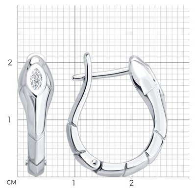 Серьги SOKOLOV 94027115 вес 3.78 г серебро, фианит купить,NaN