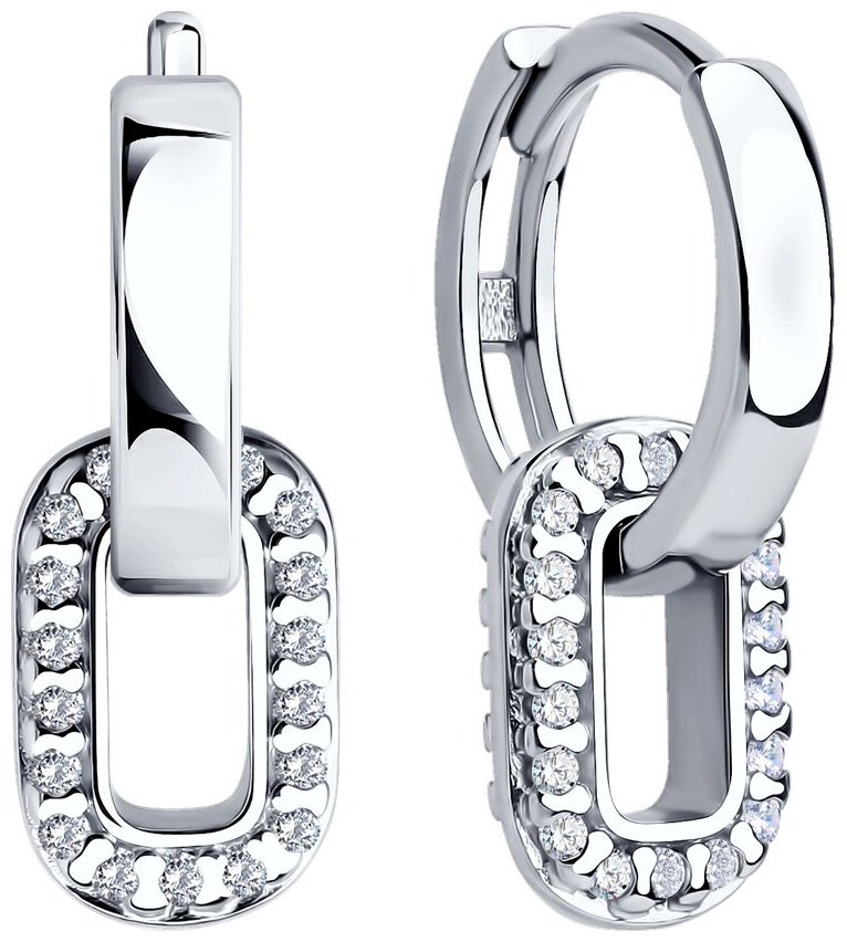 Серьги SOKOLOV 94026813 вес 3 г серебро, фианит купить,NaN