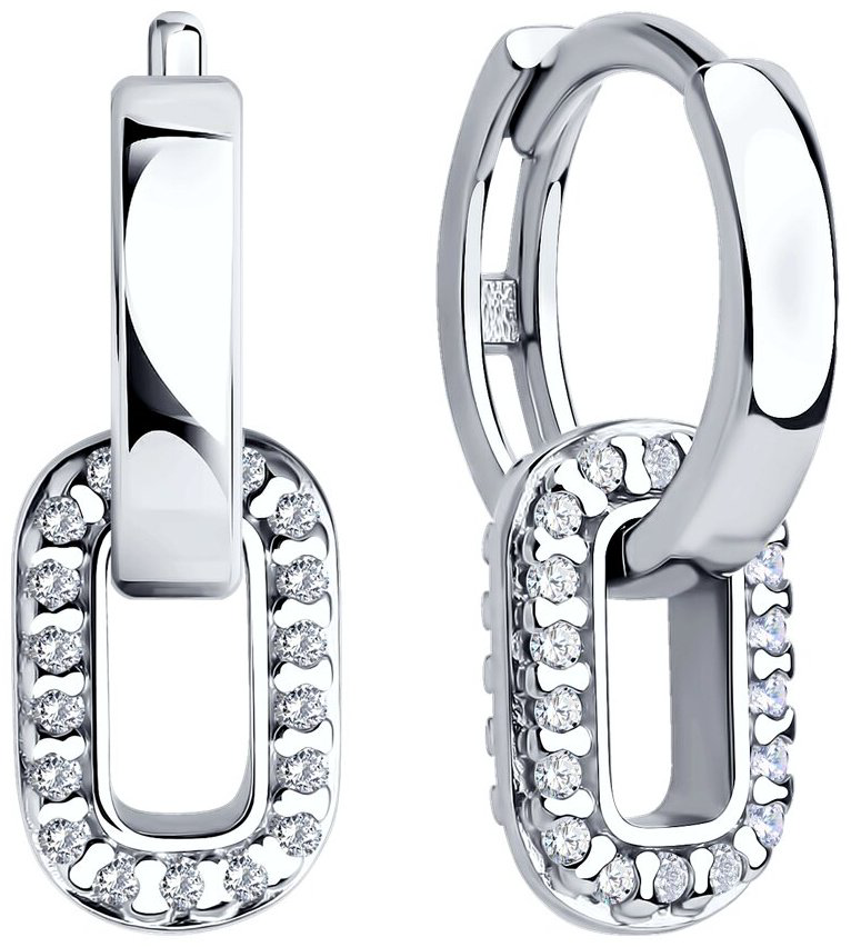 Серьги SOKOLOV 94026813 вес 3 г серебро, фианит купить,NaN
