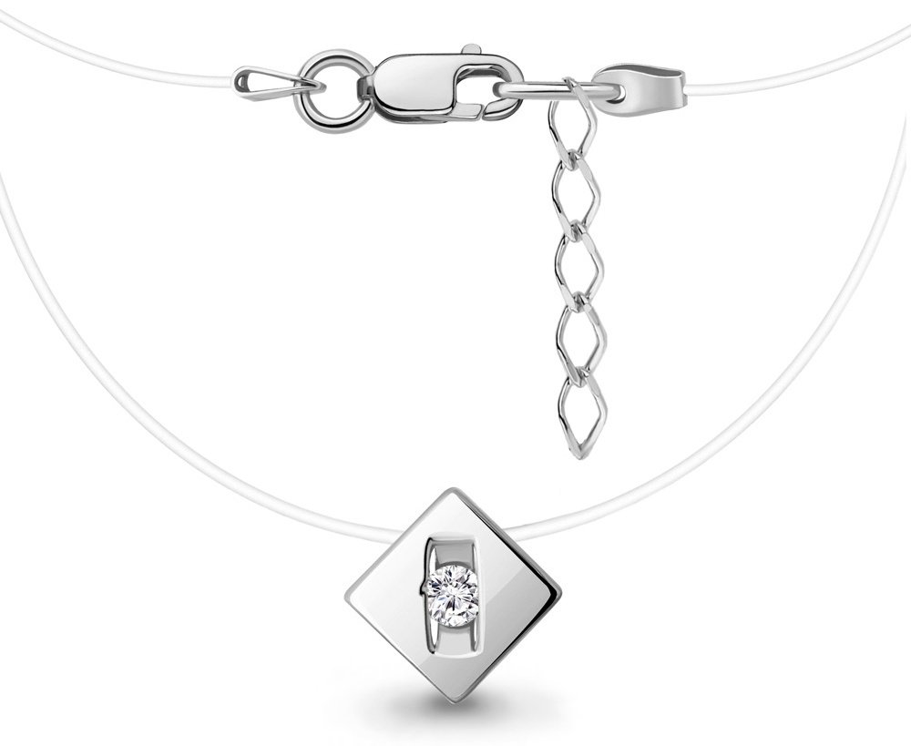 Колье AQUAMARINE 73677А длина 45 см вес 1.33 г серебро, фианит купить,NaN