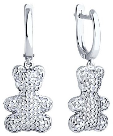 Серьги SOKOLOV 94026685 вес 6.59 г серебро, фианит купить,NaN