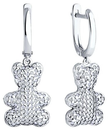 Серьги SOKOLOV 94026685 вес 6.59 г серебро, фианит купить,NaN