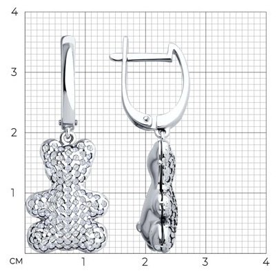 Серьги SOKOLOV 94026685 вес 6.59 г серебро, фианит купить,NaN