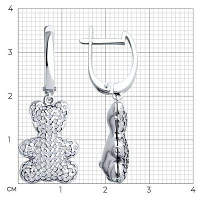 Серьги SOKOLOV 94026685 вес 6.59 г серебро, фианит купить,NaN