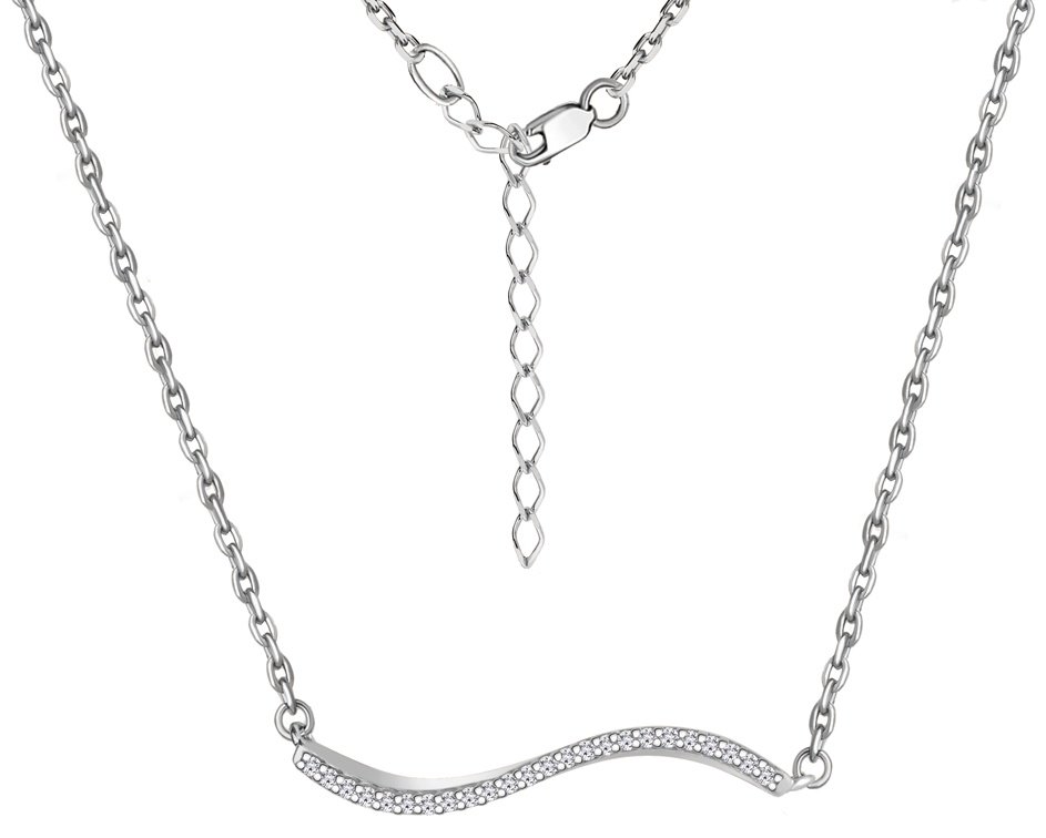 Колье AQUAMARINE 73693А.5_40 длина 40 см вес 4.38 г серебро, фианит купить,NaN