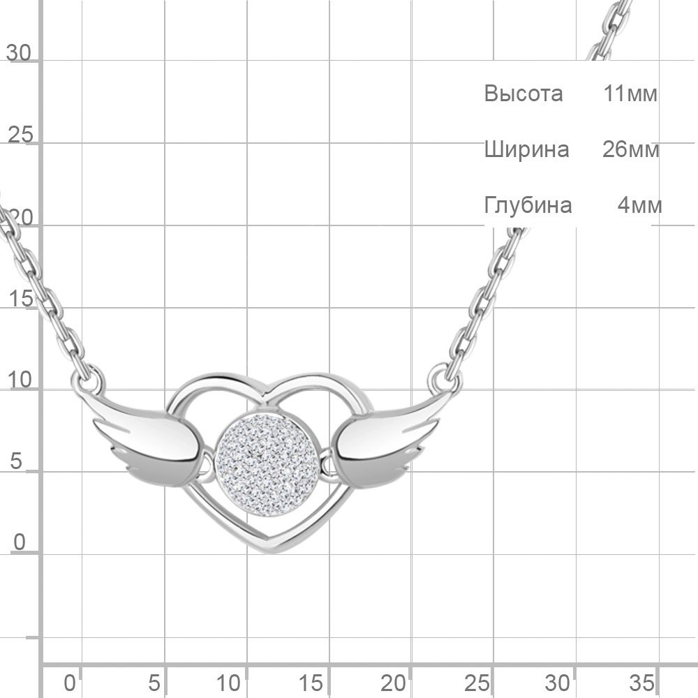 Колье AQUAMARINE 73694_s длина 40 см вес 4.26 г серебро, стекло купить,NaN