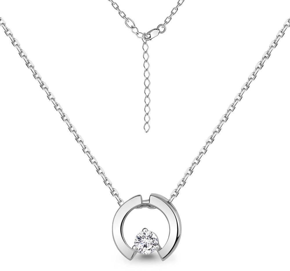 Колье AQUAMARINE 73698А длина 40 см вес 4.55 г серебро, фианит купить,NaN