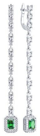 Серьги SOKOLOV 94027119 вес 6 г серебро, фианит купить,NaN