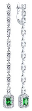 Серьги SOKOLOV 94027119 вес 6 г серебро, фианит купить,NaN