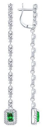 Серьги SOKOLOV 94027119 вес 6 г серебро, фианит купить,NaN