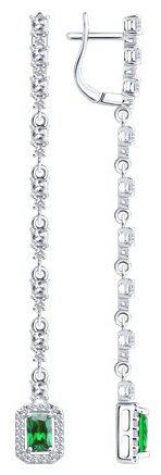 Серьги SOKOLOV 94027119 вес 6 г серебро, фианит купить,NaN