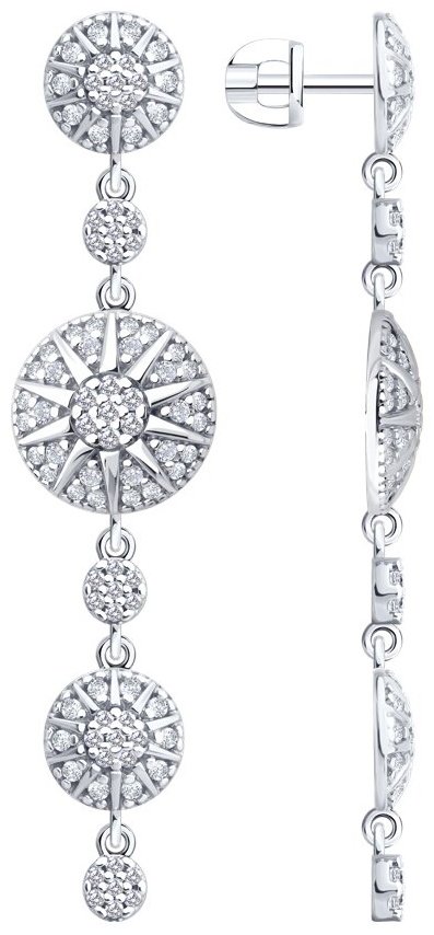 Серьги SOKOLOV 94027149 вес 6.72 г серебро, фианит купить,NaN