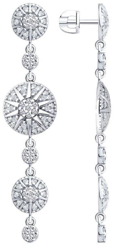 Серьги SOKOLOV 94027149 вес 6.72 г серебро, фианит купить,NaN