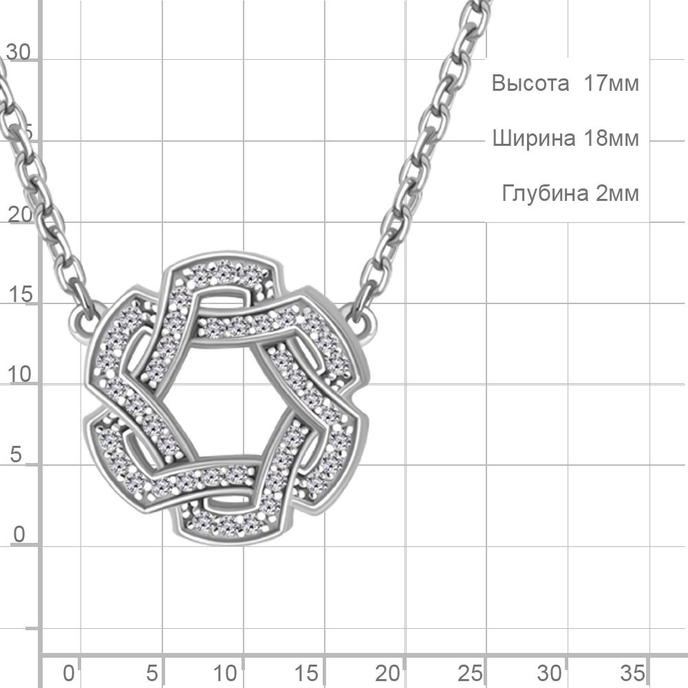 Колье AQUAMARINE 73756А.5_40 длина 40 см вес 4.66 г серебро, фианит купить,NaN