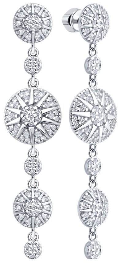 Серьги SOKOLOV 94027149 вес 6.72 г серебро, фианит купить,NaN