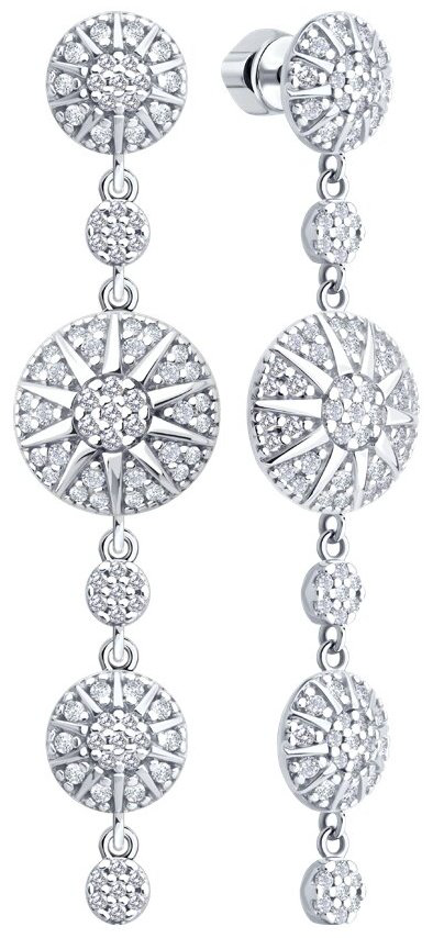 Серьги SOKOLOV 94027149 вес 6.72 г серебро, фианит купить,NaN