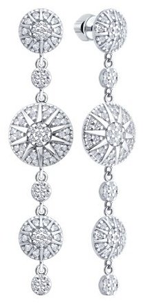 Серьги SOKOLOV 94027149 вес 6.76 г серебро, фианит купить,NaN