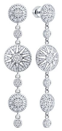 Серьги SOKOLOV 94027149 вес 6.76 г серебро, фианит купить,NaN