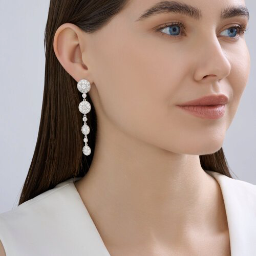 Серьги SOKOLOV 94027149 вес 6.76 г серебро, фианит купить,NaN