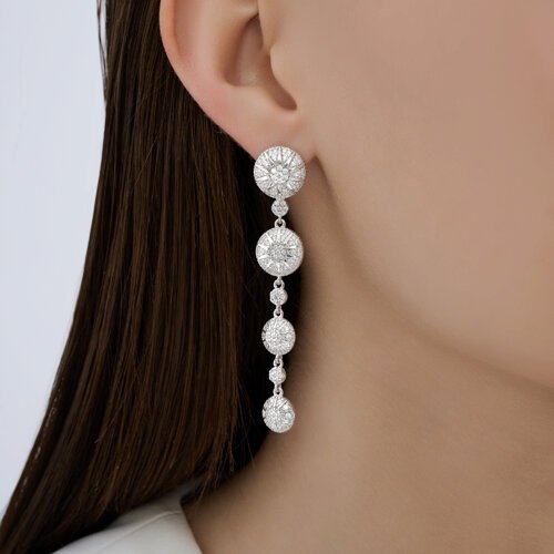 Серьги SOKOLOV 94027149 вес 6.76 г серебро, фианит купить,NaN