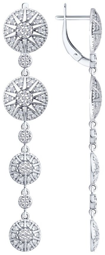Серьги SOKOLOV 94027200 вес 8.84 г серебро, фианит купить,NaN