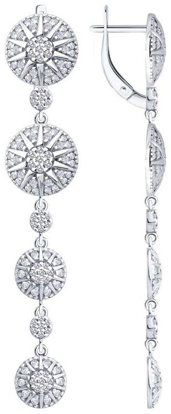 Серьги SOKOLOV 94027200 вес 8.84 г серебро, фианит купить,NaN