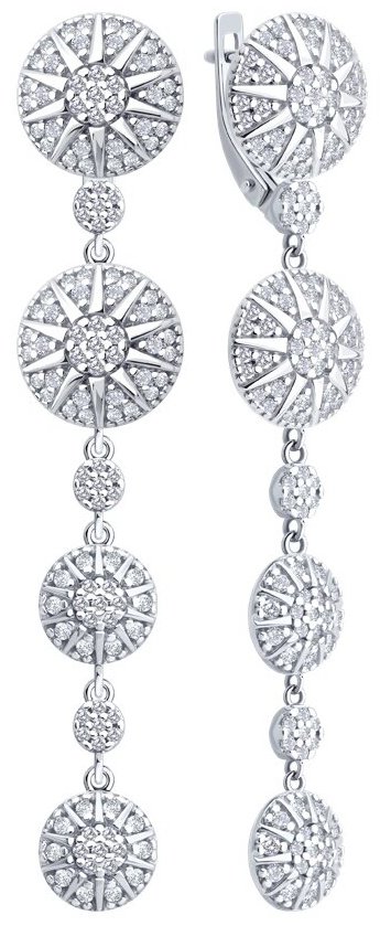 Серьги SOKOLOV 94027200 вес 8.84 г серебро, фианит купить,NaN