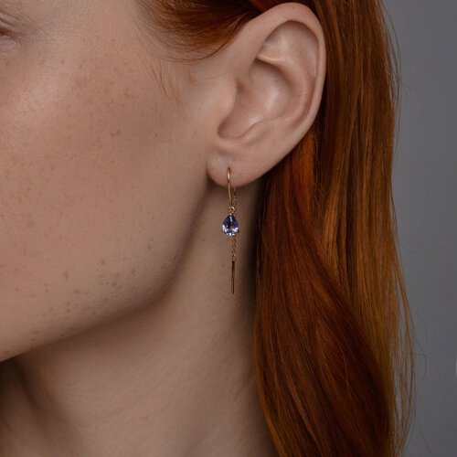 Серьги-цепочки SOKOLOV 728905 вес 1.42 г золото, топаз купить,NaN