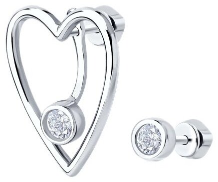 Серьги SOKOLOV 94026821 вес 3.36 г серебро, фианит купить,NaN