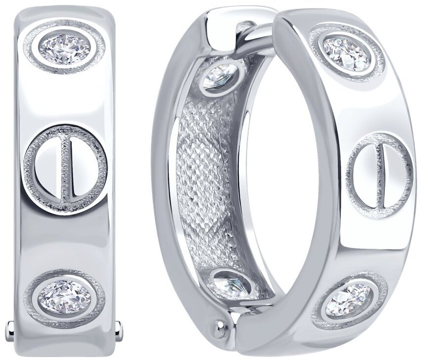 Серьги SOKOLOV 94027209 вес 5.22 г серебро, фианит купить,NaN