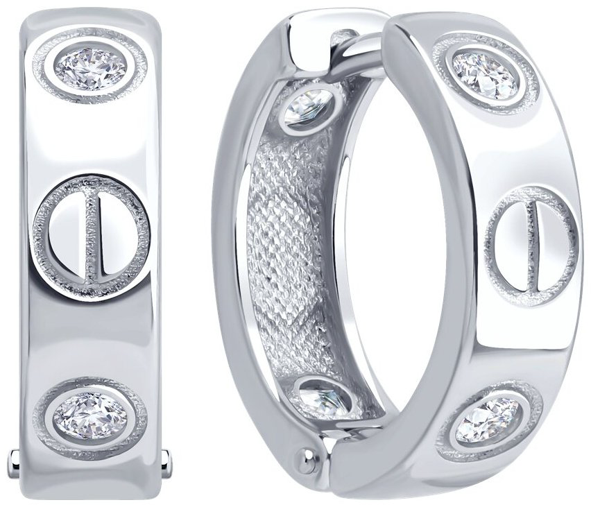 Серьги SOKOLOV 94027209 вес 5.22 г серебро, фианит купить,NaN