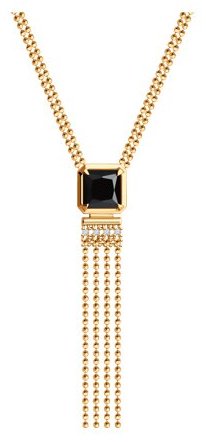 Колье Diamant 93-370-02083-1_45 длина 45 см вес 5.7 г серебро, фианит, оникс купить,NaN
