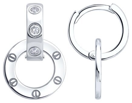 Серьги SOKOLOV 94027215 вес 3.99 г серебро, фианит купить,NaN