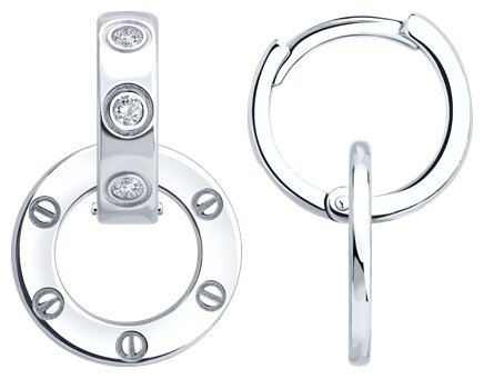 Серьги SOKOLOV 94027215 вес 3.99 г серебро, фианит купить,NaN