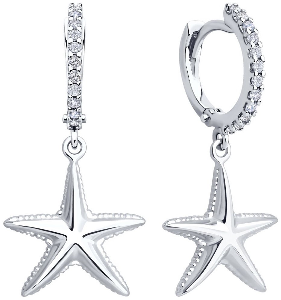 Серьги SOKOLOV 94027216 вес 3.38 г серебро, фианит купить,NaN